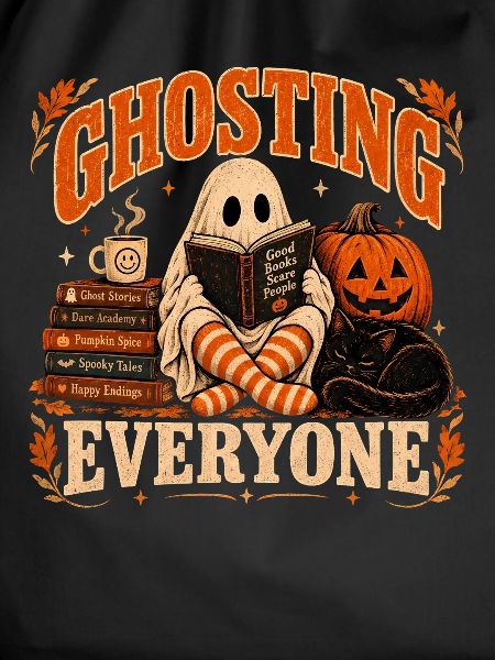  Ghosting Everyone Funny Book Lover Halloween 