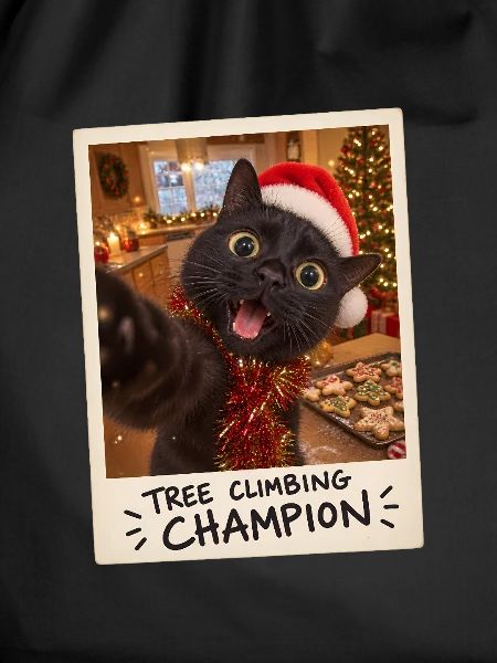 Tree Climbing Champion Schwarze Katze