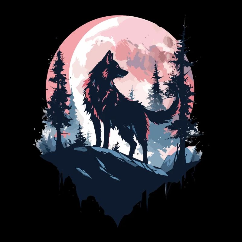 Wolf Moon Night Nature Wilderness Adventure Forest Wolves