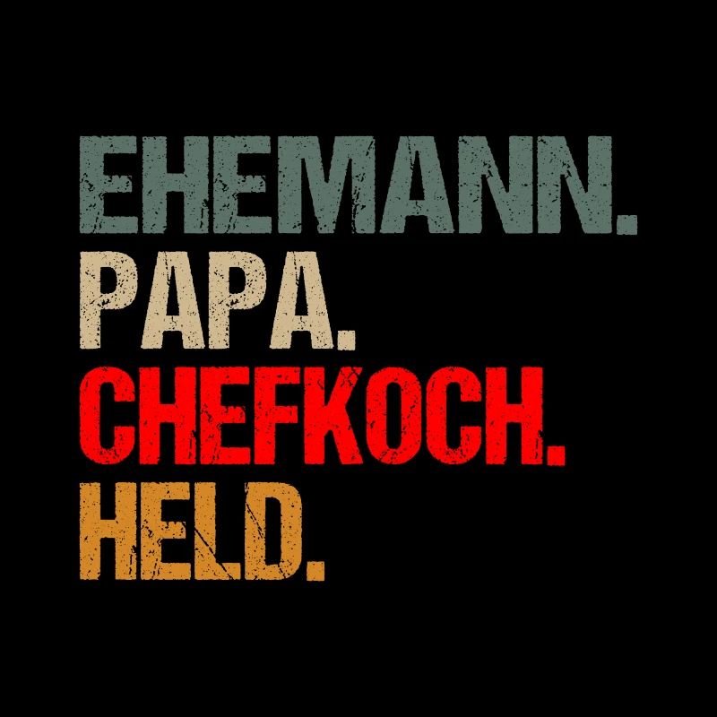 Ehemann Papa Chefkoch Held Spruch Retro für Koch