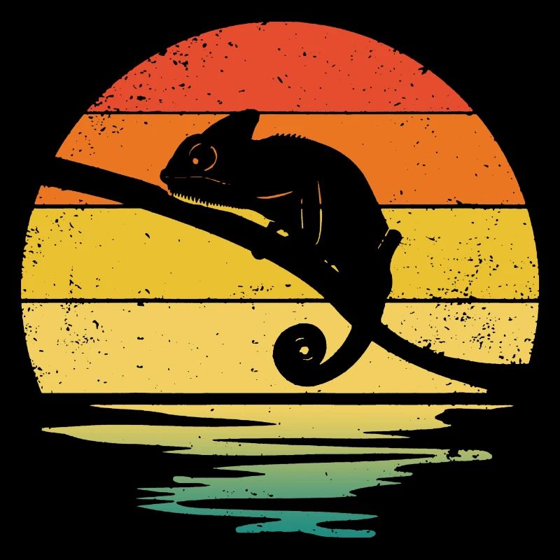 Chameleon Retro Graphic