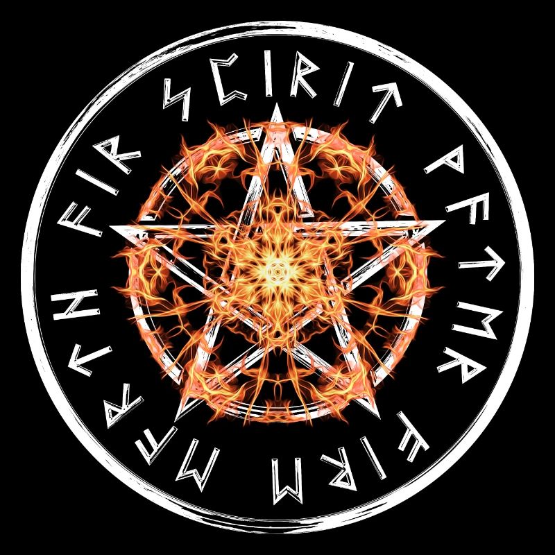 Fire pentagram for demons and devils