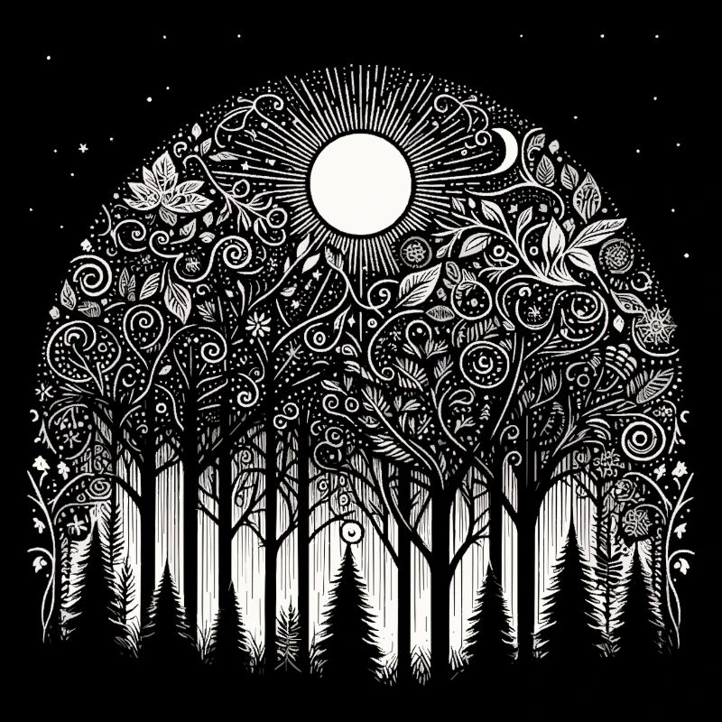 Complexe Forêt Motif Forêt Silhouette