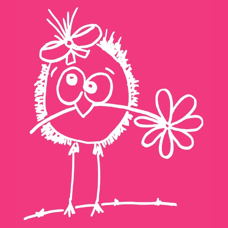 süßer Vogel mit Blume im Schnabel