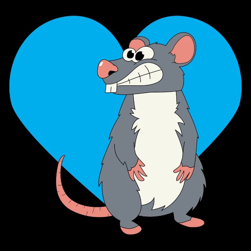 Ratte mit blauem Herz!