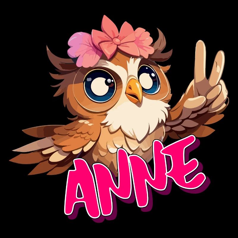 ANNA - Schöner Mädchen Name mit süßer EULE