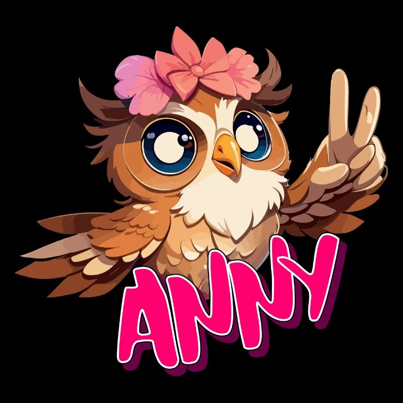 ANNY - Schöner Mädchen Name mit süßer EULE