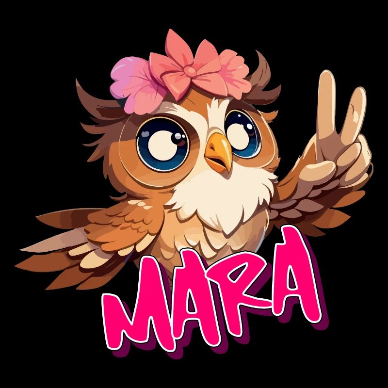 MARA - Schöner Mädchen Name mit süßer EULE