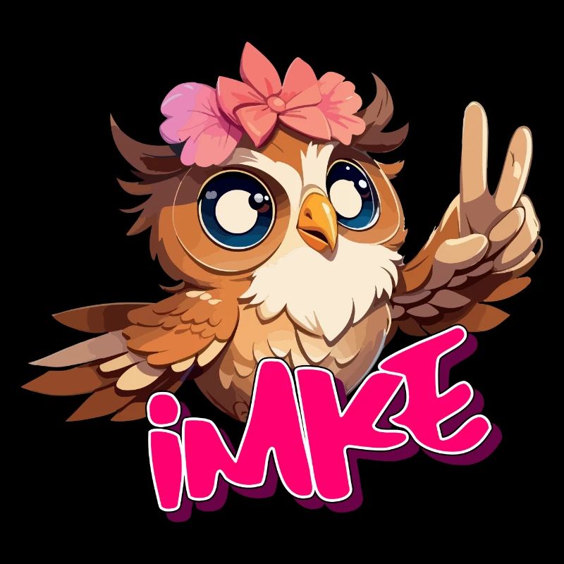 IMKE - Schöner Mädchen Name mit süßer EULE