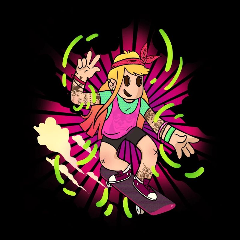 Mädchen auf Skateboard