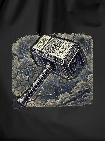 Mjolnir surrounded by lightning