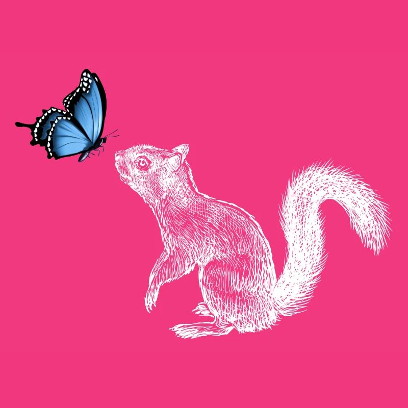 Squirrel with butterfly