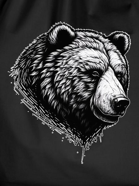 Dangerous black grizzly bear