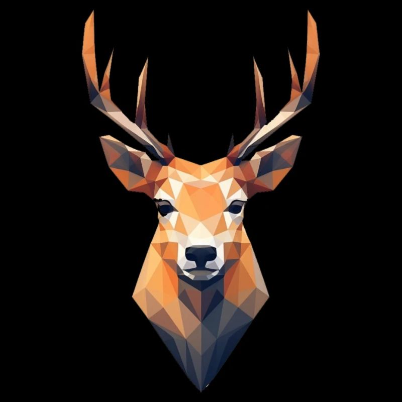 Reh Animated Triangle Art | Roe Deer