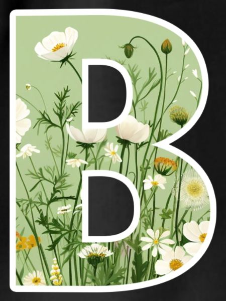 Buchstabe B, Monogramm, Blumenmuster