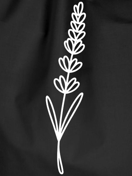 Lavender Line Art on Black