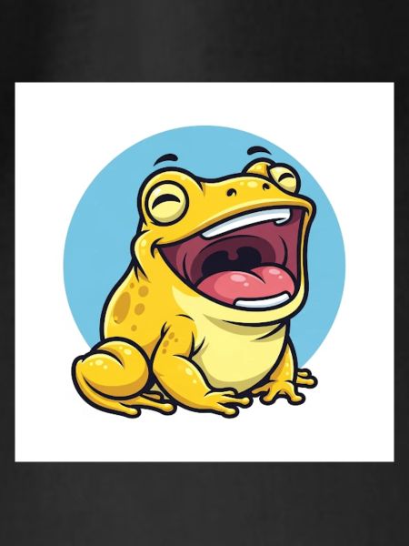 Laughing frog in cartoon style
