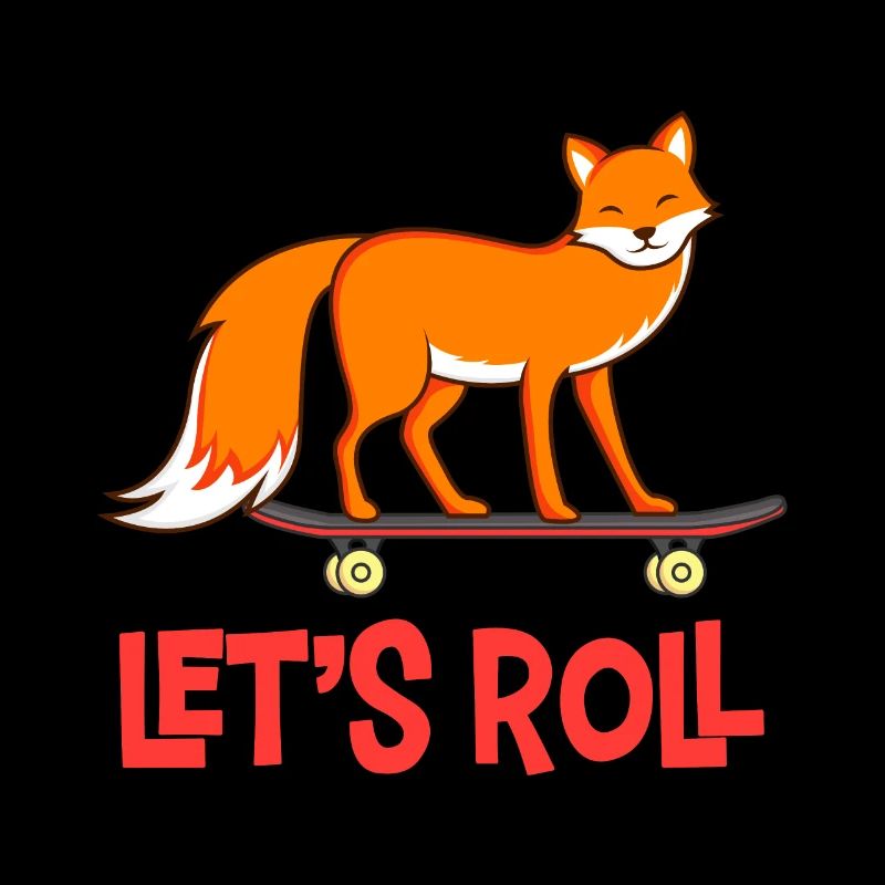 Fuchs auf Skateboard
