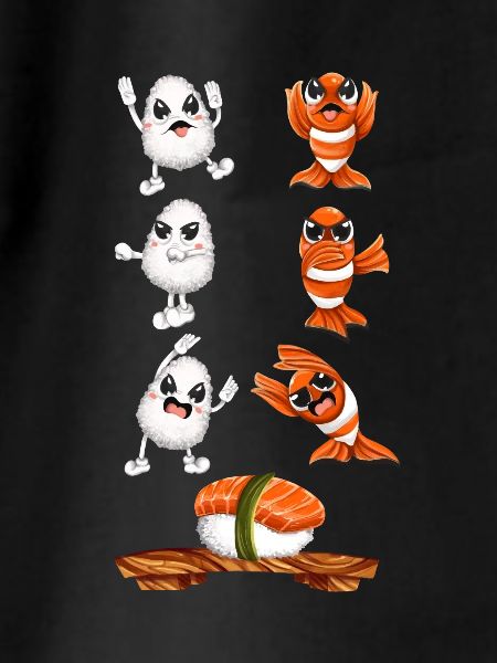 Funny kawaii sushi fusion