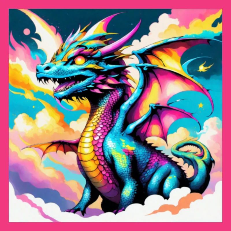 Drache mit Regenbogen