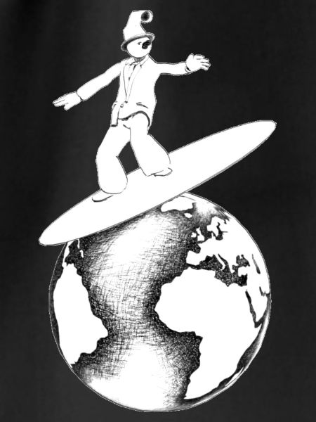 Retro Globe Surfer