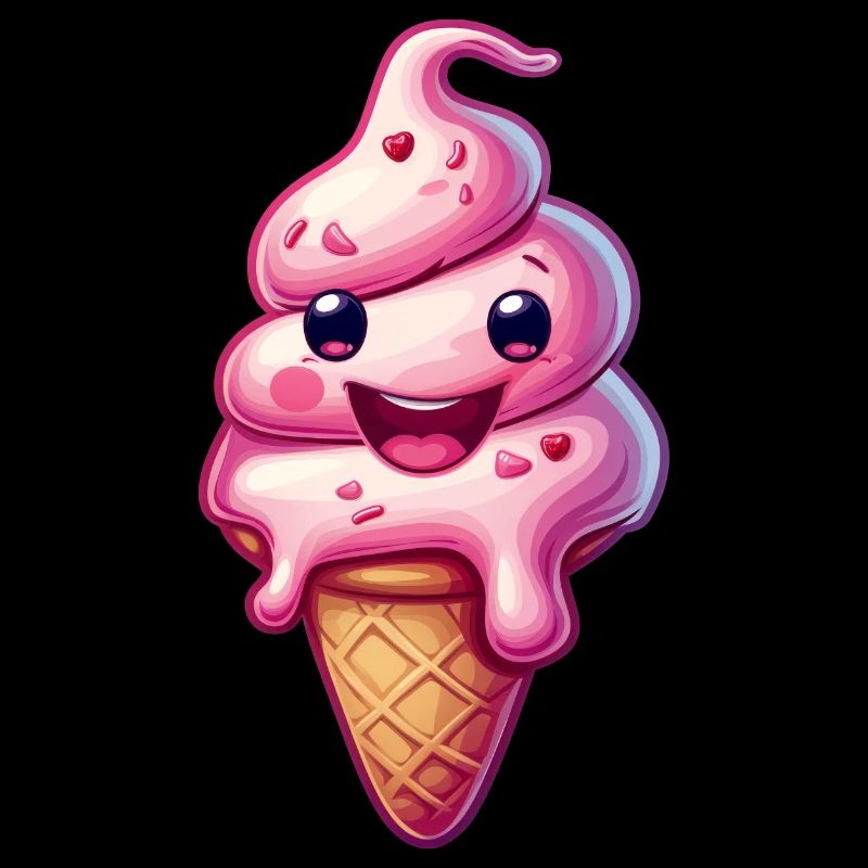Création de crème glacée souriante