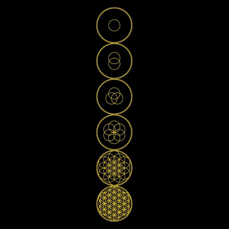 Fleur de Vie Evolution Géométrie Sacrée Jaune