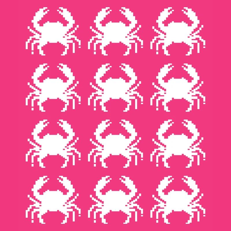 Crab Pixel Pattern Repeat