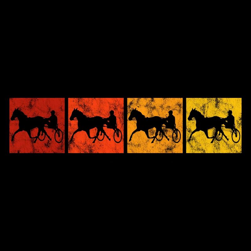 Traber Trabrennen in retro oder vintage Style