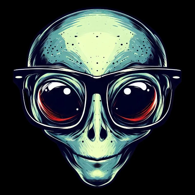 Nerdy alien avec des lunettes