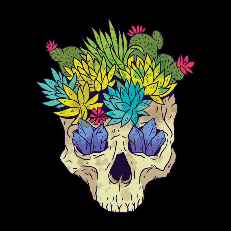 Crystal Cactus Skull