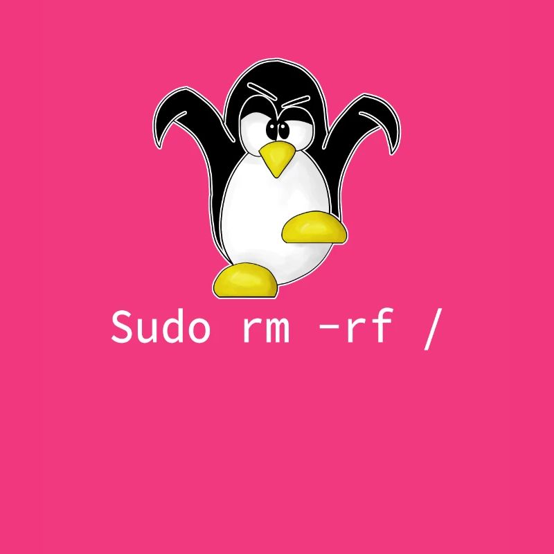 Tux Linux Penguin Sudo Rm Rf | Computer Geek Hack