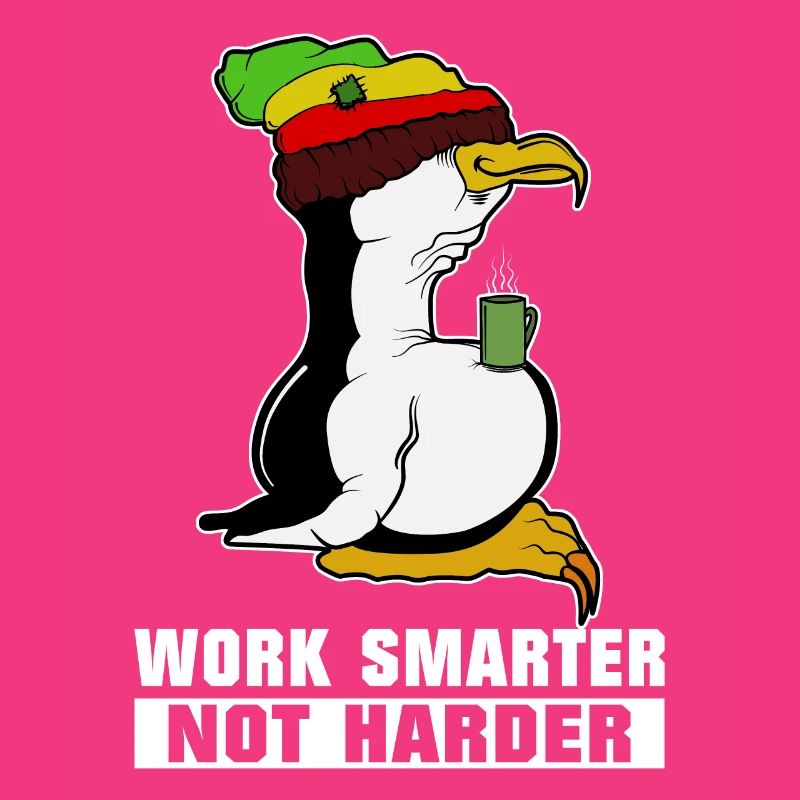 Linux Pinguin Kaffeepause Rasta Informatik PC Nerd