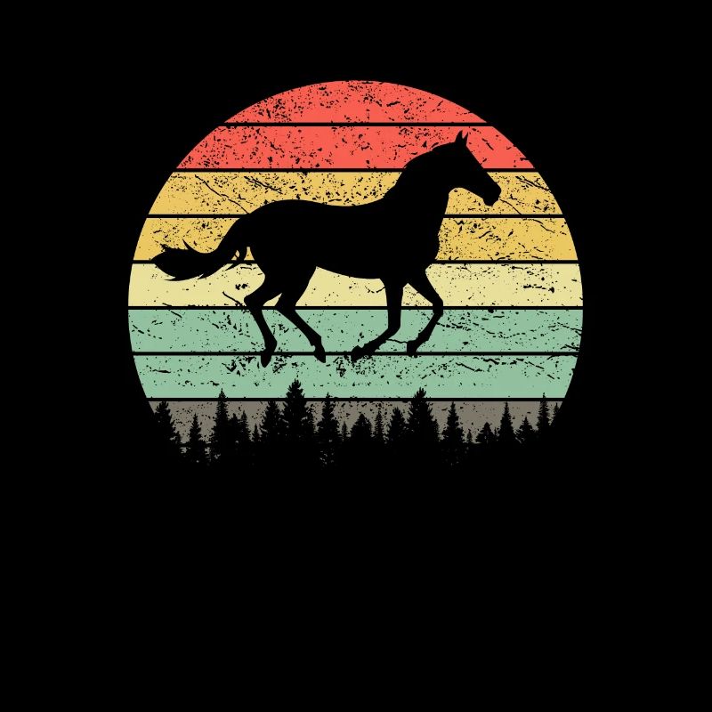 Motif cheval vintage rétro motif cheval cavalier