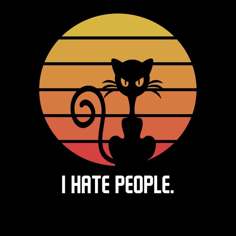 Ich hasse Menschen Katze Retro lustig Geschenk