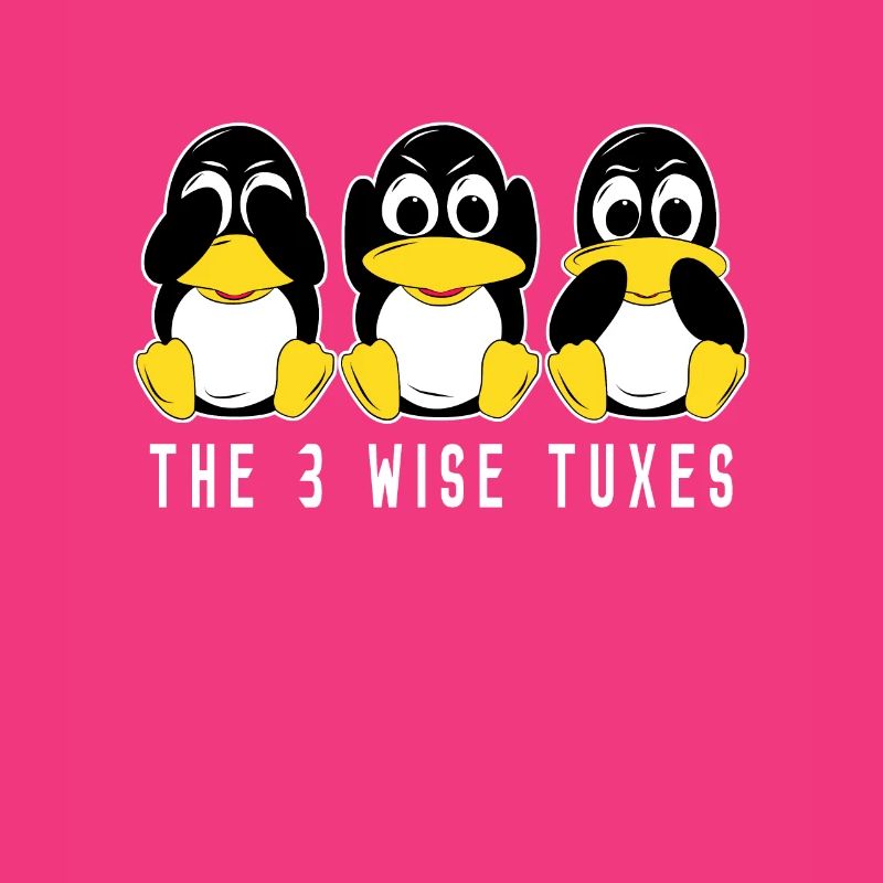 3 Linux penguins hear see speak computer scientists