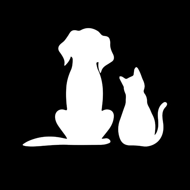 Chien avec chat /Chien chat silhouette