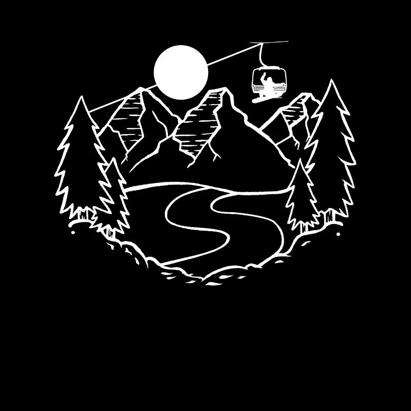 Winterlandschaft Snowboarder Skilift Geschenk