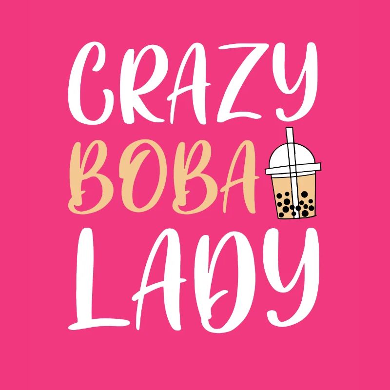 Crazy Boba Lady Shirt Geschenk Bubble Tea
