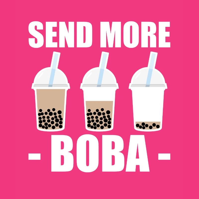 Send More Boba Shirt Geschenk Bubble Tea
