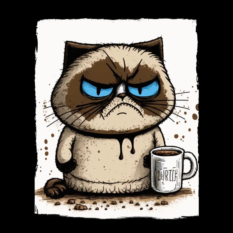 Cat Kitten Coffee Cup Morning Grouch Cocoa