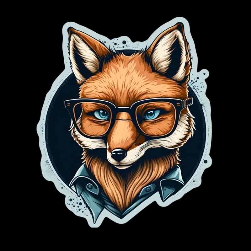 Cute fox with reading glasses Reading fox book lover