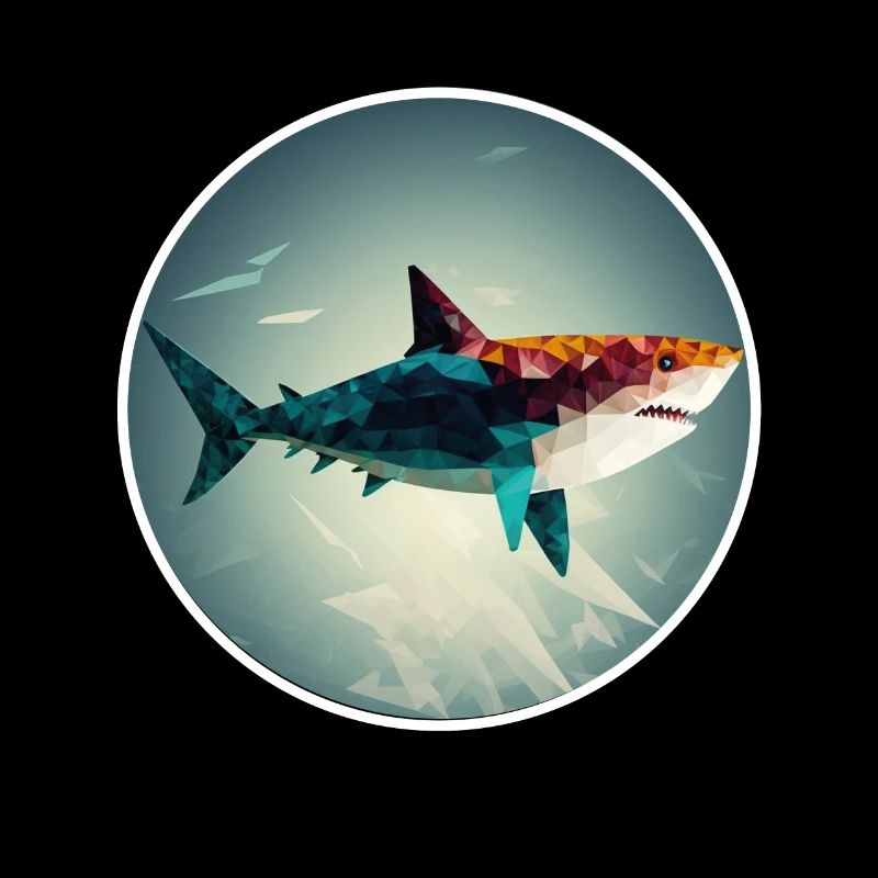 Shark Orca Polygon Geometric Underwater World Ocean