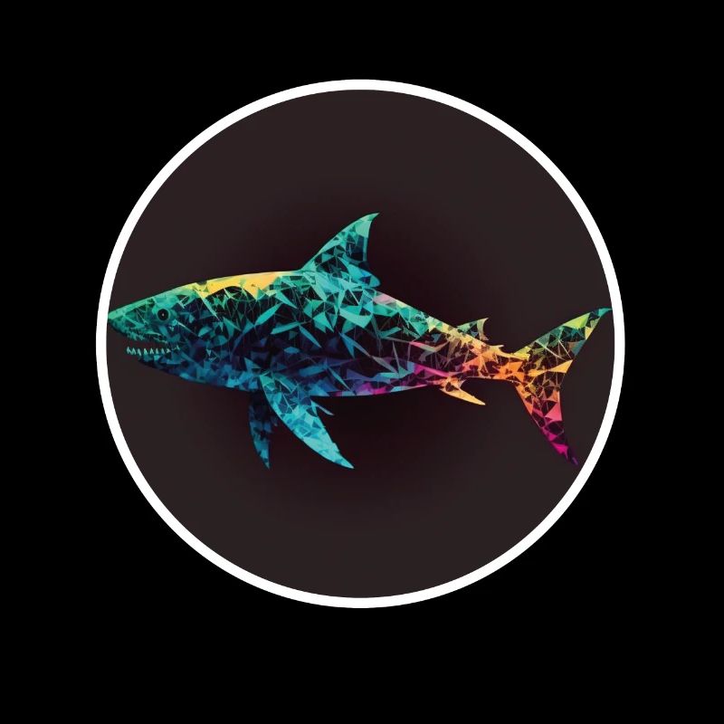 Shark Orca Polygon Geometric Underwater World Ocean