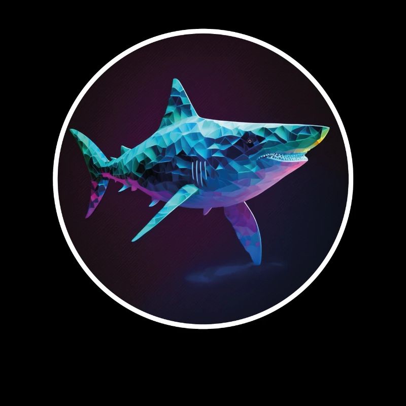 Shark Orca Polygon Geometric Underwater World Ocean