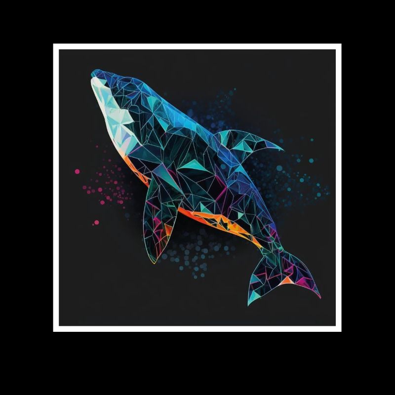 Whale Orca Polygon Geometric Underwater World Ocean