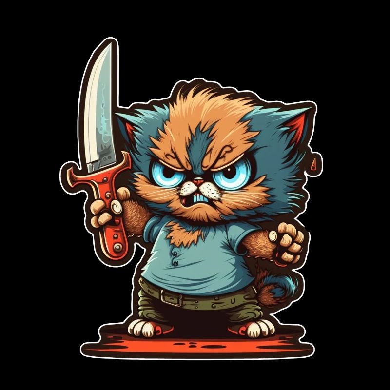 Du hast nichts gesehen Katze Messer Kätzchen