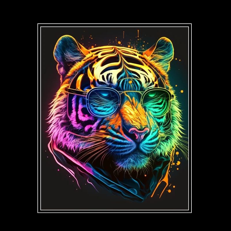 Bengal Tiger Cat Boss Chef Big Cat Neon
