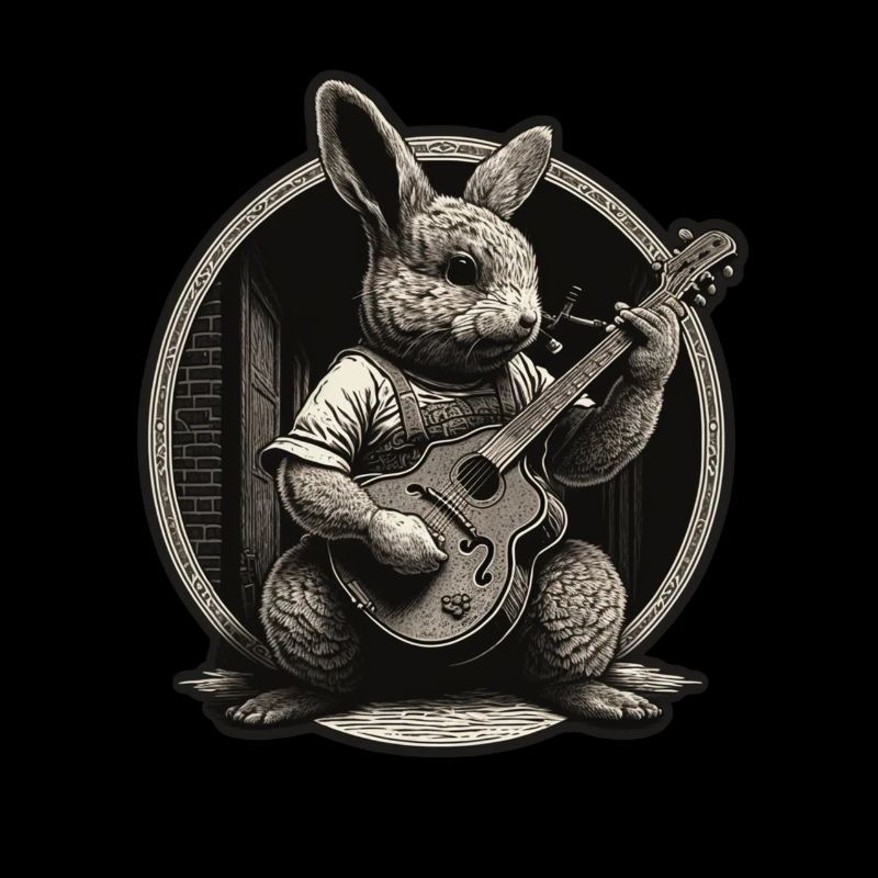 Rabbit Banjo Guitar Bunny Rabbit Easter Music