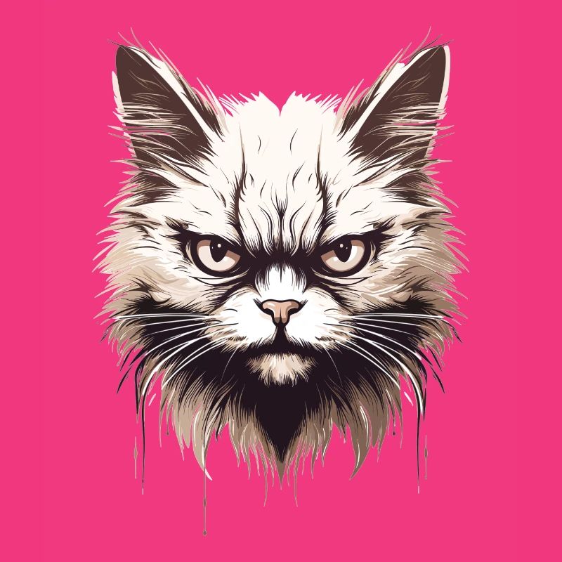 Cat Annoyed Cat Face Evil House Cat